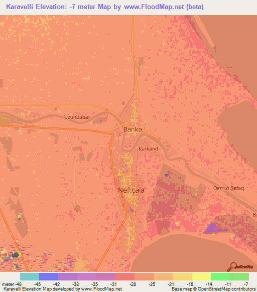 Karavelli,Azerbaijan Elevation Map