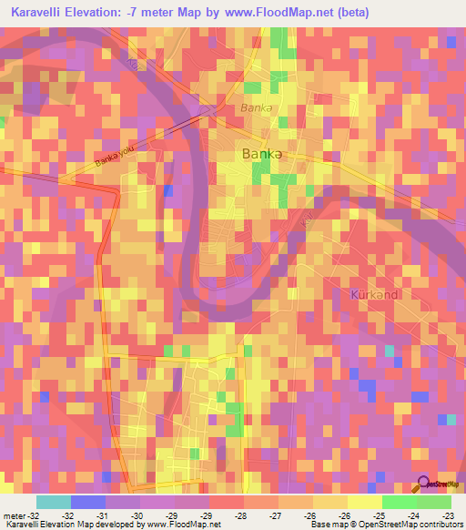 Karavelli,Azerbaijan Elevation Map