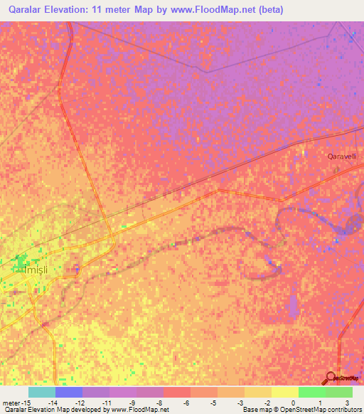 Qaralar,Azerbaijan Elevation Map