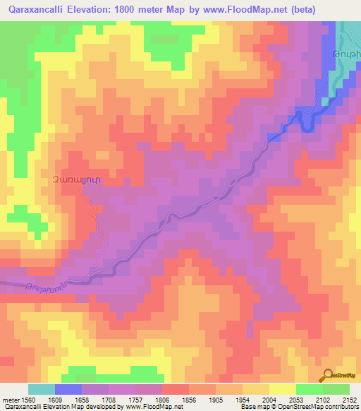 Qaraxancalli,Azerbaijan Elevation Map
