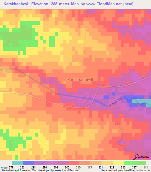 Karakhanbeyli,Azerbaijan Elevation Map