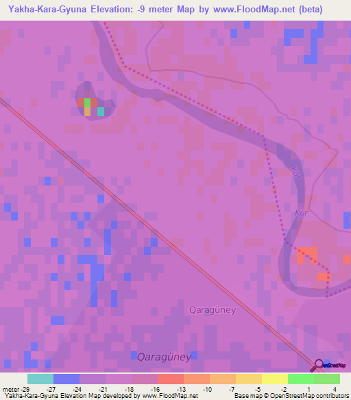 Yakha-Kara-Gyuna,Azerbaijan Elevation Map