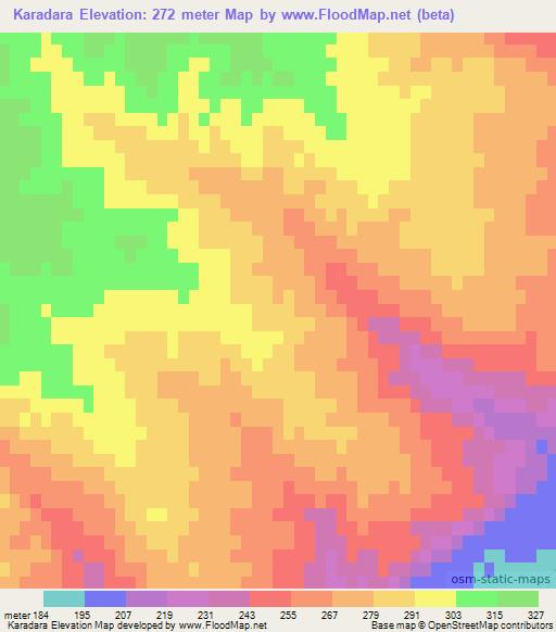 Karadara,Azerbaijan Elevation Map