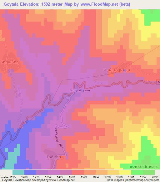 Goytala,Azerbaijan Elevation Map