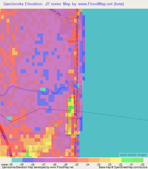Qamisovka,Azerbaijan Elevation Map