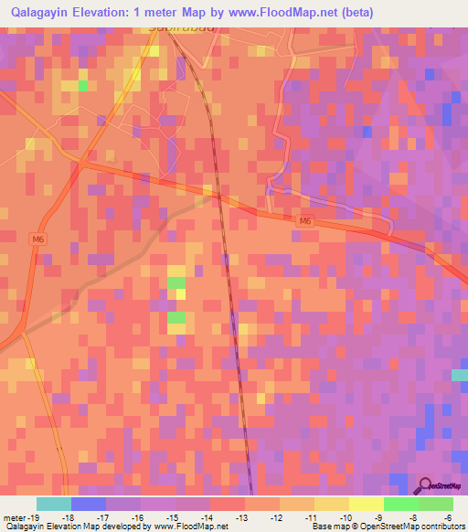 Qalagayin,Azerbaijan Elevation Map