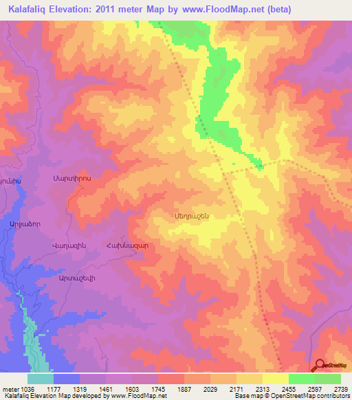 Kalafaliq,Azerbaijan Elevation Map