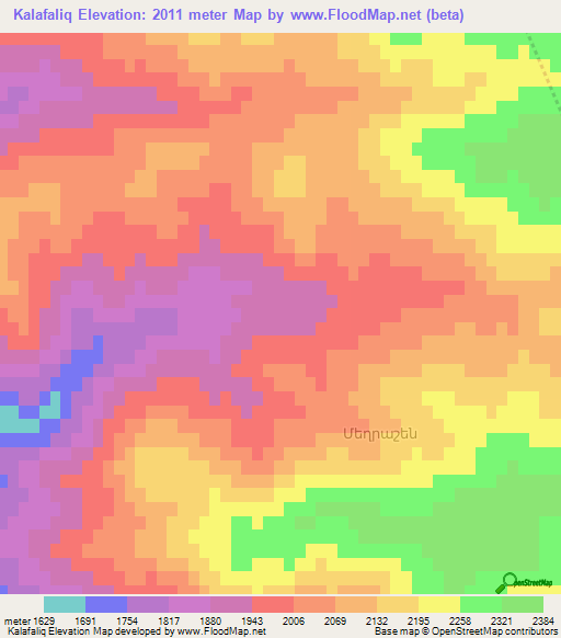 Kalafaliq,Azerbaijan Elevation Map