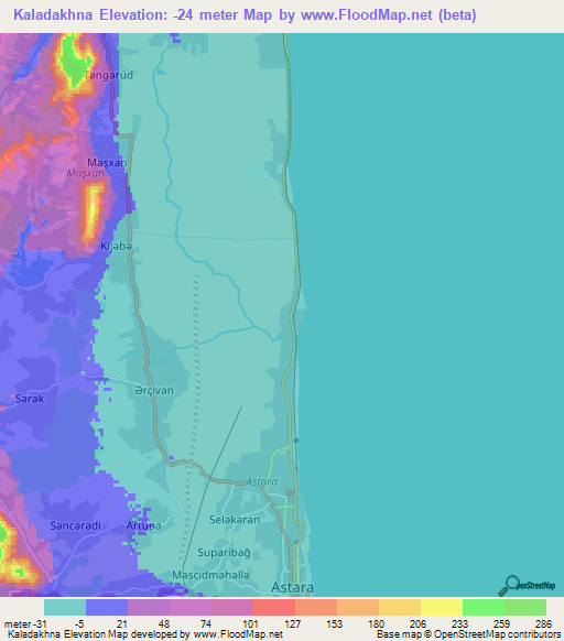 Kaladakhna,Azerbaijan Elevation Map