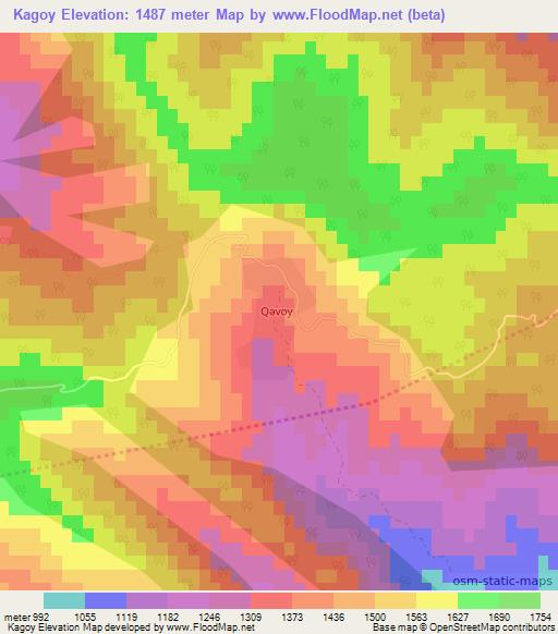 Kagoy,Azerbaijan Elevation Map