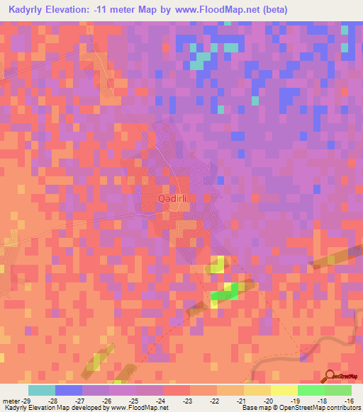 Kadyrly,Azerbaijan Elevation Map