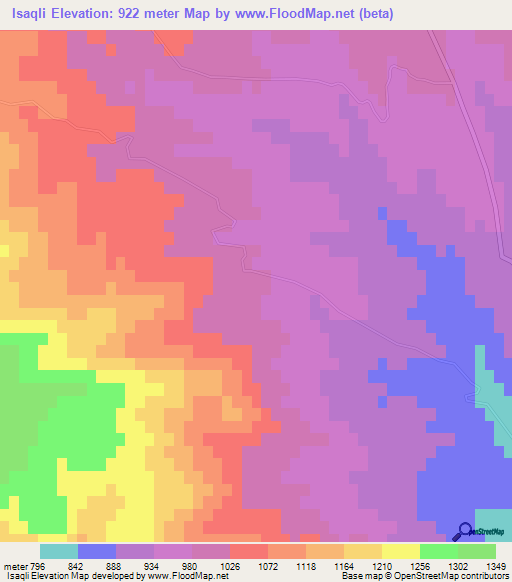 Isaqli,Azerbaijan Elevation Map