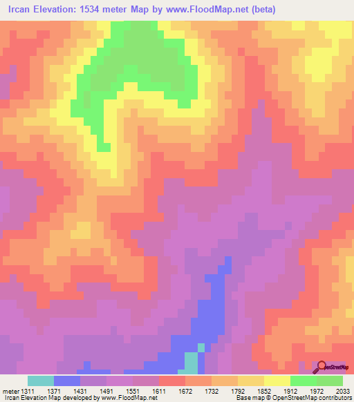 Ircan,Azerbaijan Elevation Map