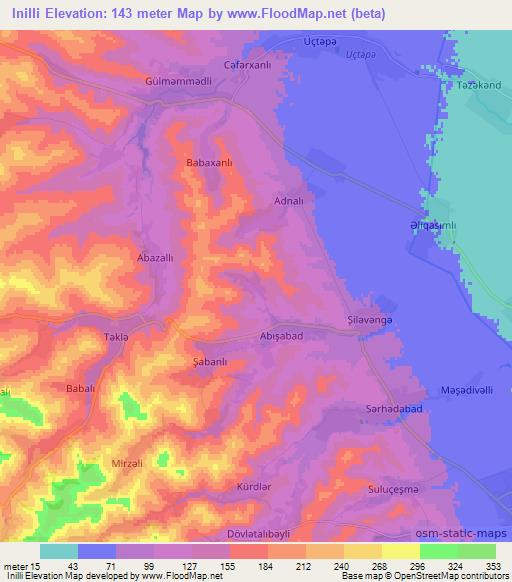 Inilli,Azerbaijan Elevation Map