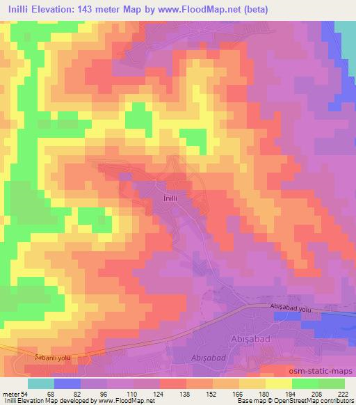 Inilli,Azerbaijan Elevation Map