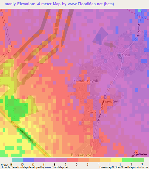 Imanly,Azerbaijan Elevation Map
