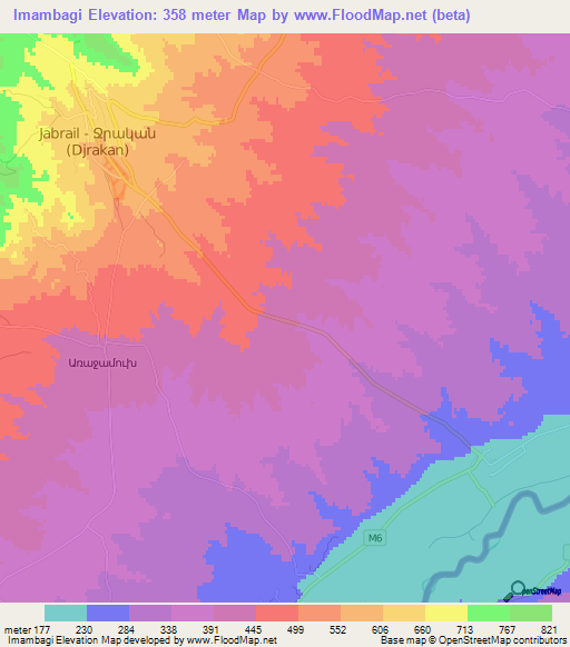 Imambagi,Azerbaijan Elevation Map