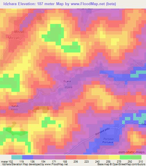 Idzhara,Azerbaijan Elevation Map