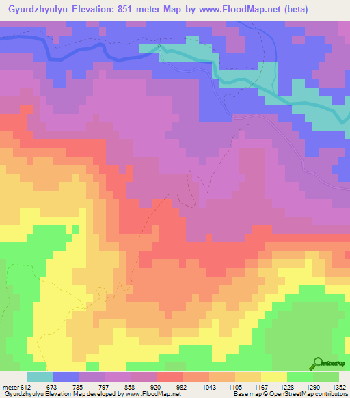 Gyurdzhyulyu,Azerbaijan Elevation Map