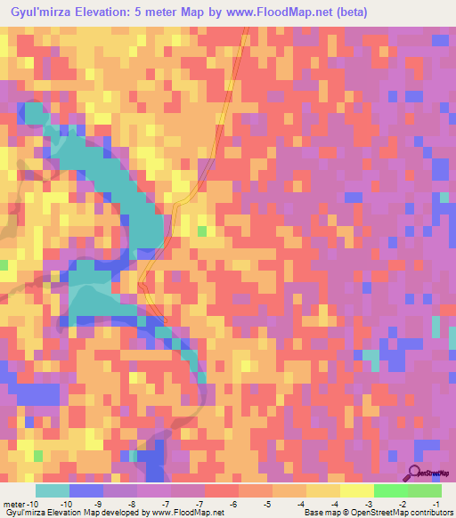Gyul'mirza,Azerbaijan Elevation Map