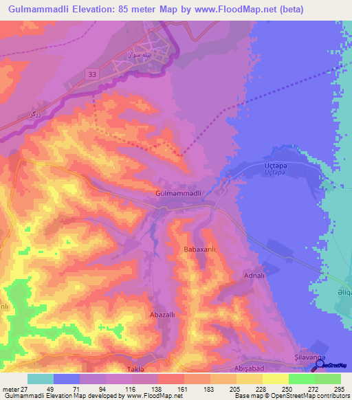 Gulmammadli,Azerbaijan Elevation Map