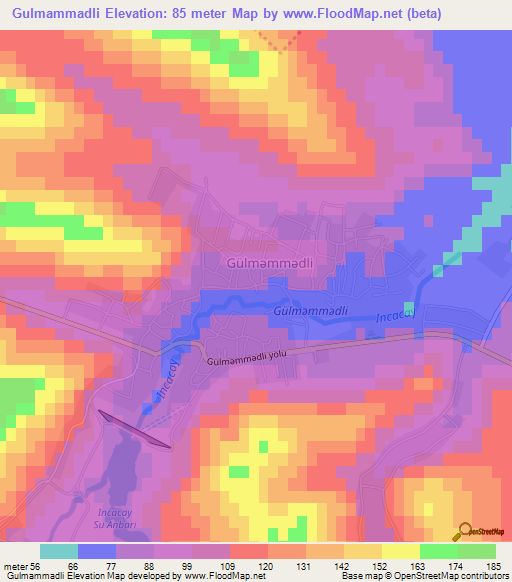 Gulmammadli,Azerbaijan Elevation Map