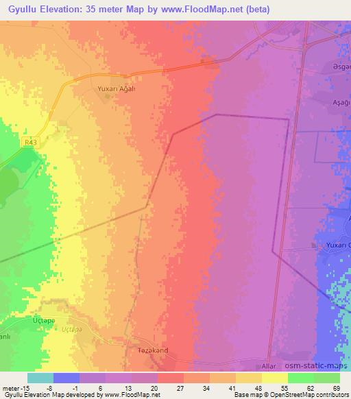 Gyullu,Azerbaijan Elevation Map