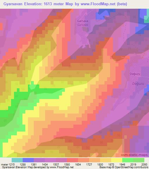 Gyarsavan,Azerbaijan Elevation Map