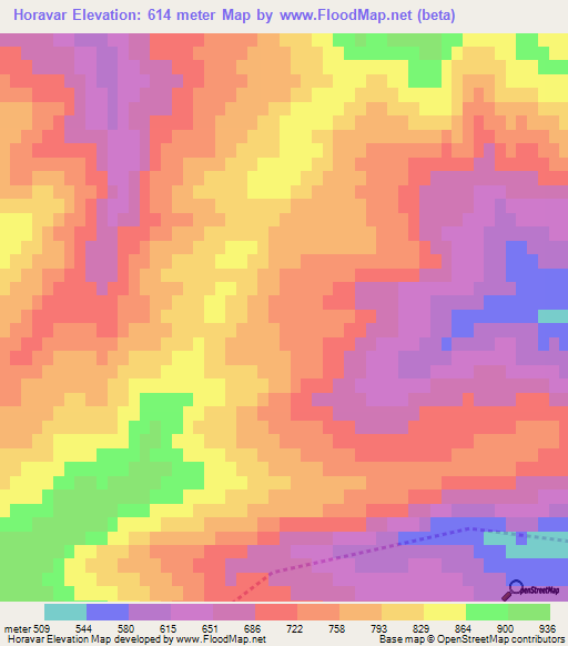 Horavar,Azerbaijan Elevation Map
