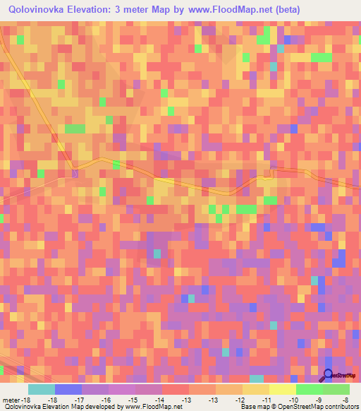 Qolovinovka,Azerbaijan Elevation Map