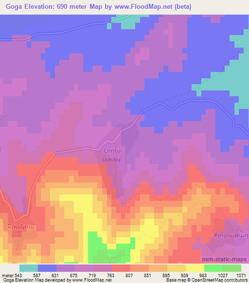 Goga,Azerbaijan Elevation Map