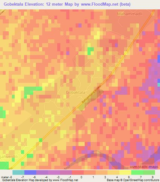 Gobektala,Azerbaijan Elevation Map