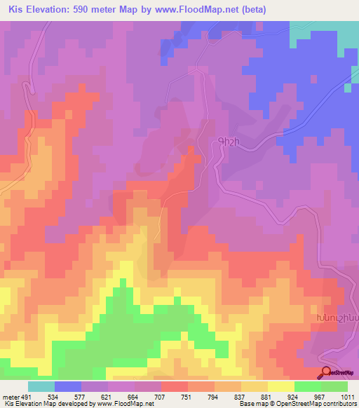 Kis,Azerbaijan Elevation Map
