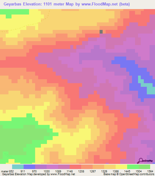 Geyarbas,Azerbaijan Elevation Map