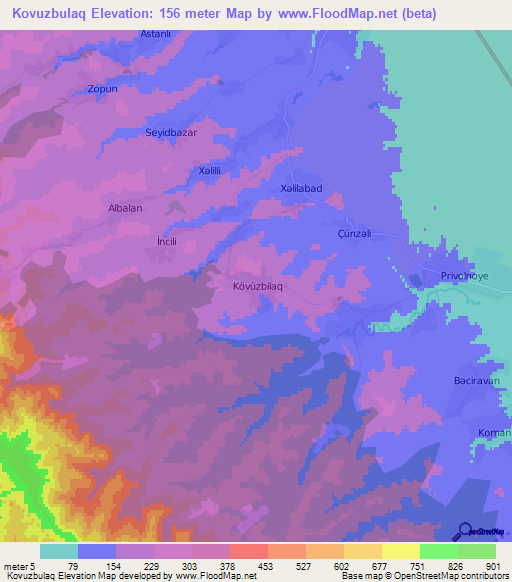 Kovuzbulaq,Azerbaijan Elevation Map