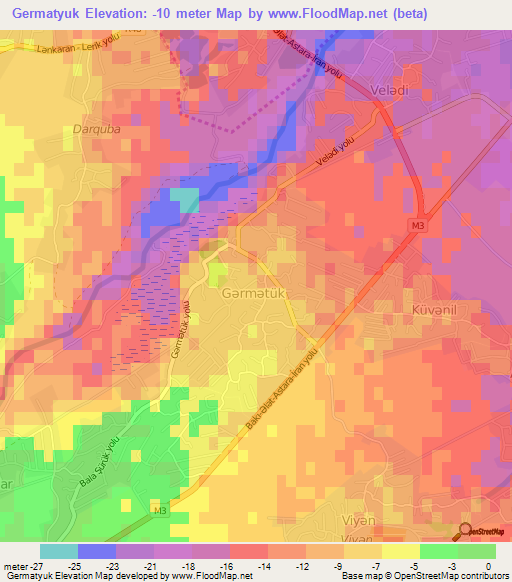 Germatyuk,Azerbaijan Elevation Map