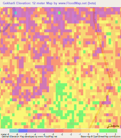 Gekharli,Azerbaijan Elevation Map