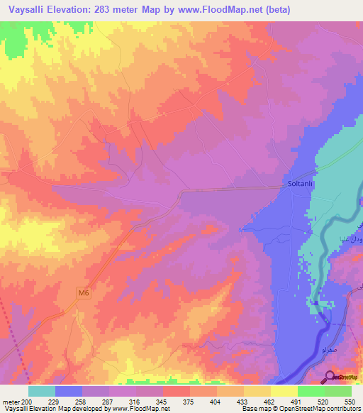 Vaysalli,Azerbaijan Elevation Map