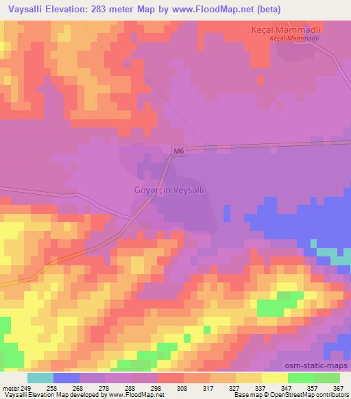Vaysalli,Azerbaijan Elevation Map
