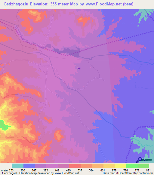 Gedzhagozlu,Azerbaijan Elevation Map