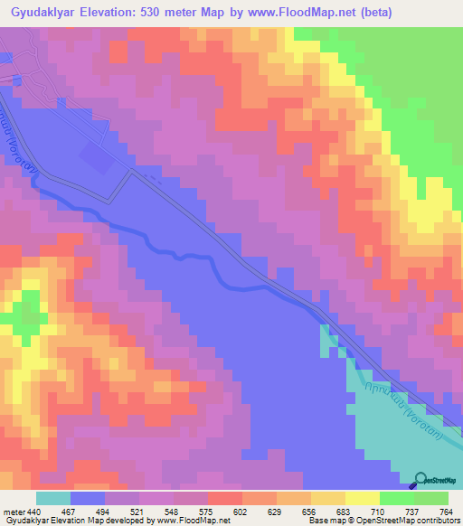 Gyudaklyar,Azerbaijan Elevation Map