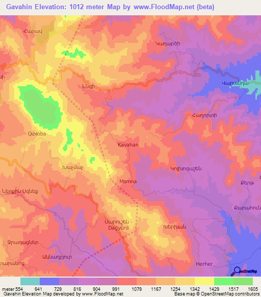 Gavahin,Azerbaijan Elevation Map