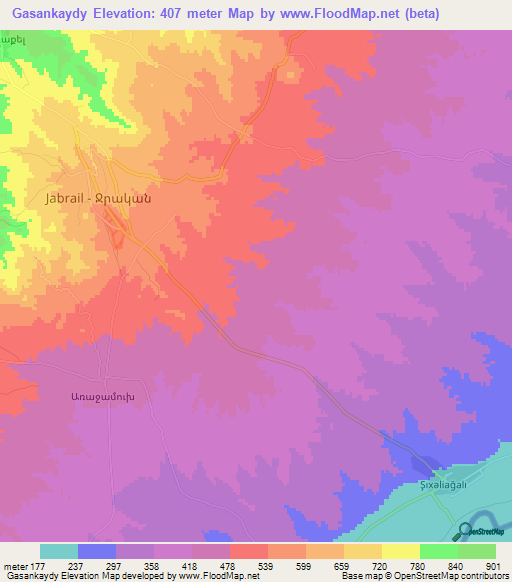 Gasankaydy,Azerbaijan Elevation Map