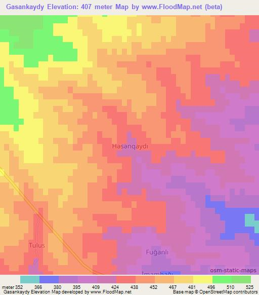 Gasankaydy,Azerbaijan Elevation Map
