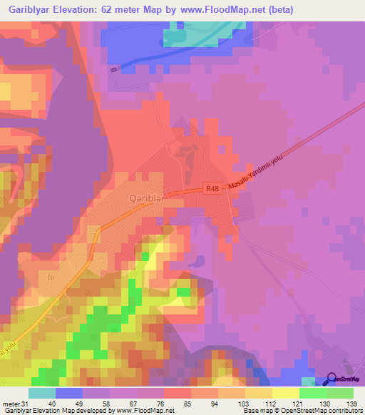 Gariblyar,Azerbaijan Elevation Map