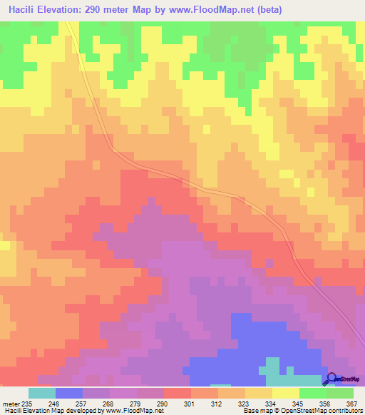Hacili,Azerbaijan Elevation Map
