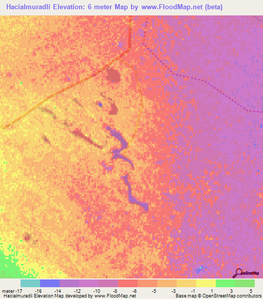Hacialmuradli,Azerbaijan Elevation Map