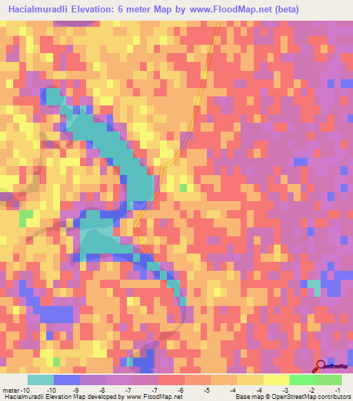 Hacialmuradli,Azerbaijan Elevation Map