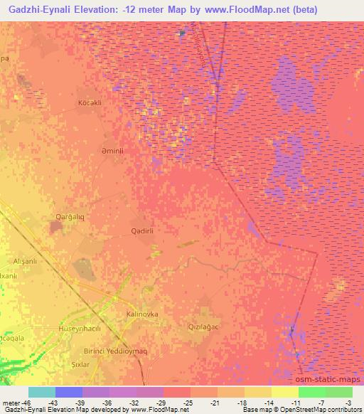 Gadzhi-Eynali,Azerbaijan Elevation Map