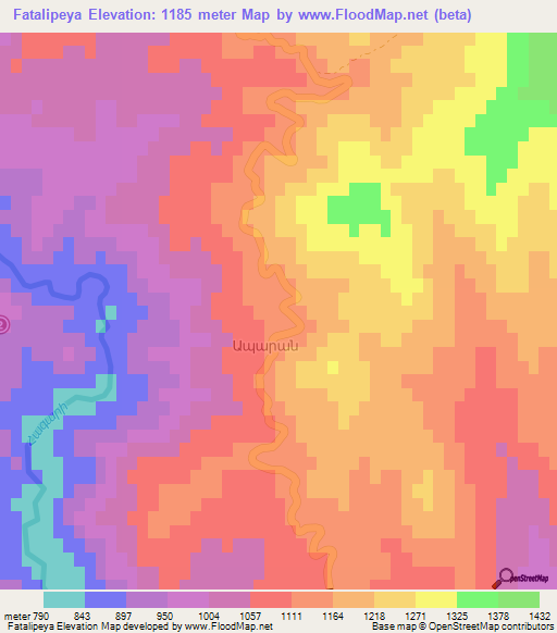 Fatalipeya,Azerbaijan Elevation Map